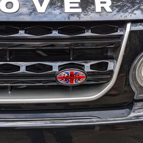(2) Land Rover Union Jack British flag grille emblems badges nameplate decals - Picture 5 of 6